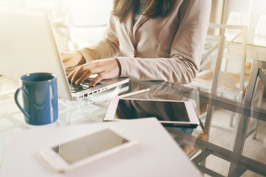 woman using a laptop