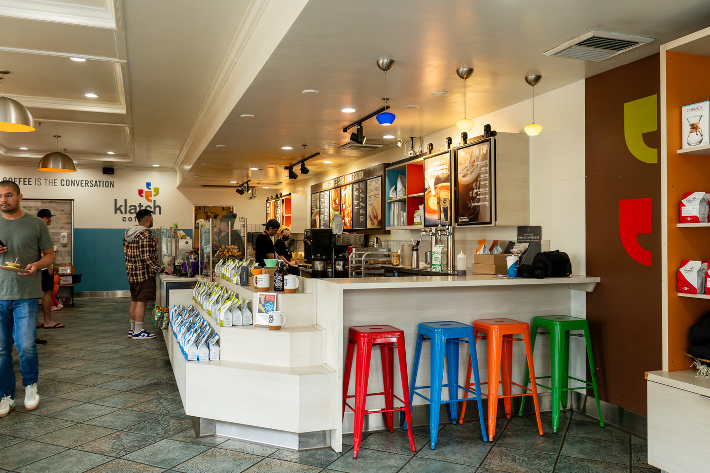 Interior of Klatch Coffee's San Dimas location 