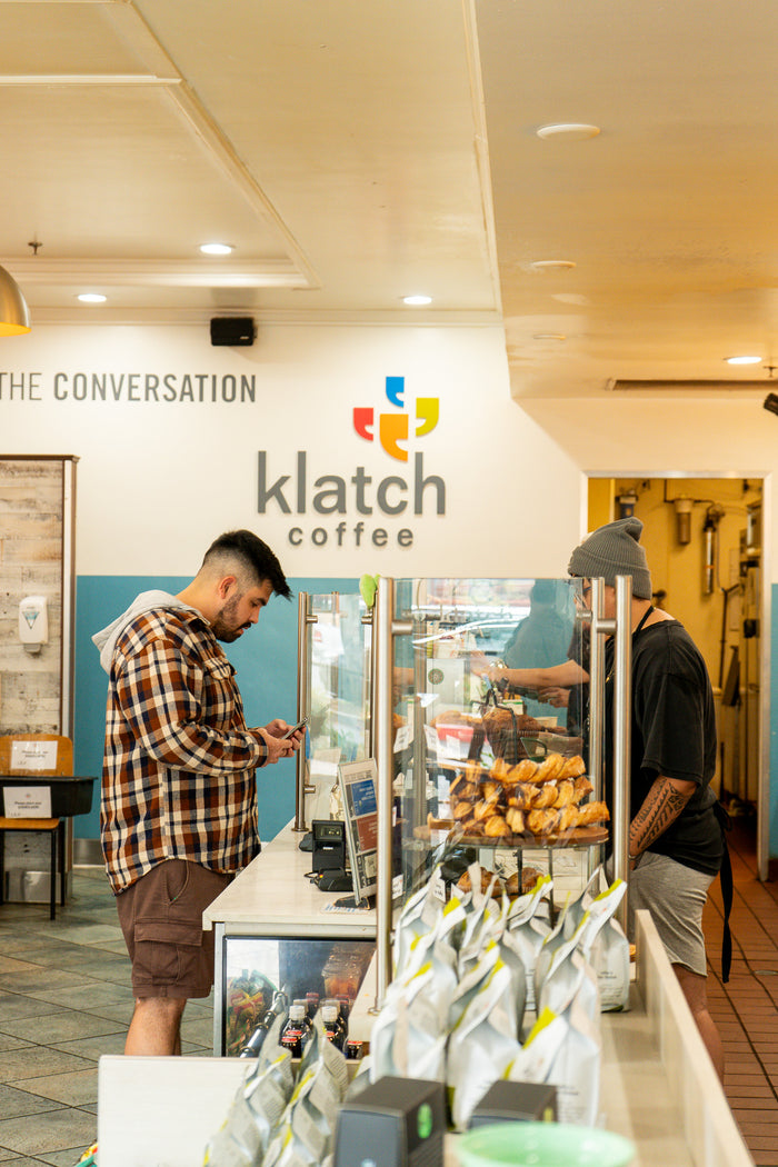 Interior of Klatch Coffee's San Dimas location 