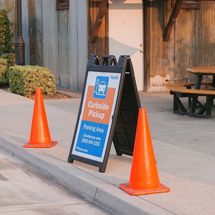 Curbside pickup at Klatch Coffee's Rancho Cucamonga, CA cafe location