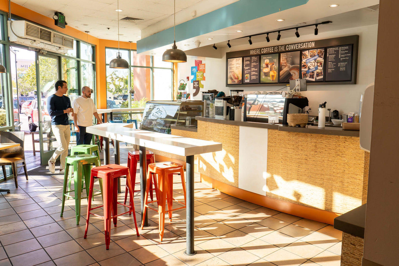 Interior of Klatch Coffee's Ontario, CA cafe location