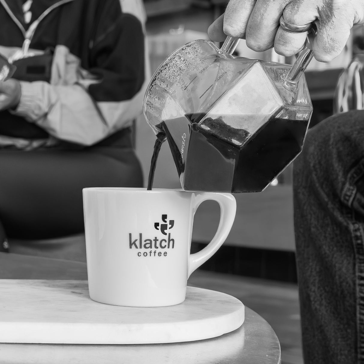 pouring coffee